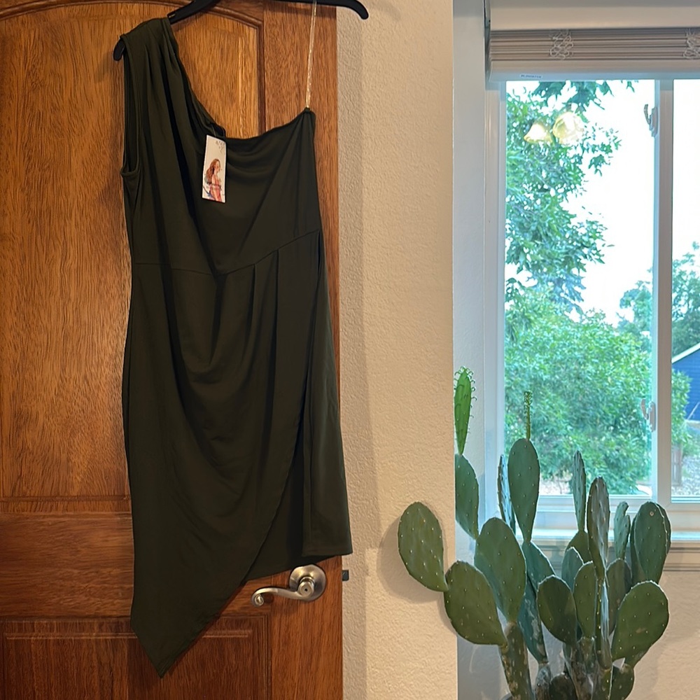 One Shoulder Asymmetrical Mini Dress